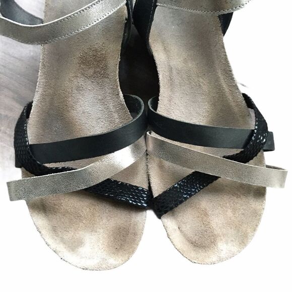 MUNRO Cork Wedge Strappy Leather Sandals Summer Shoes 11 - Picture 4 of 11